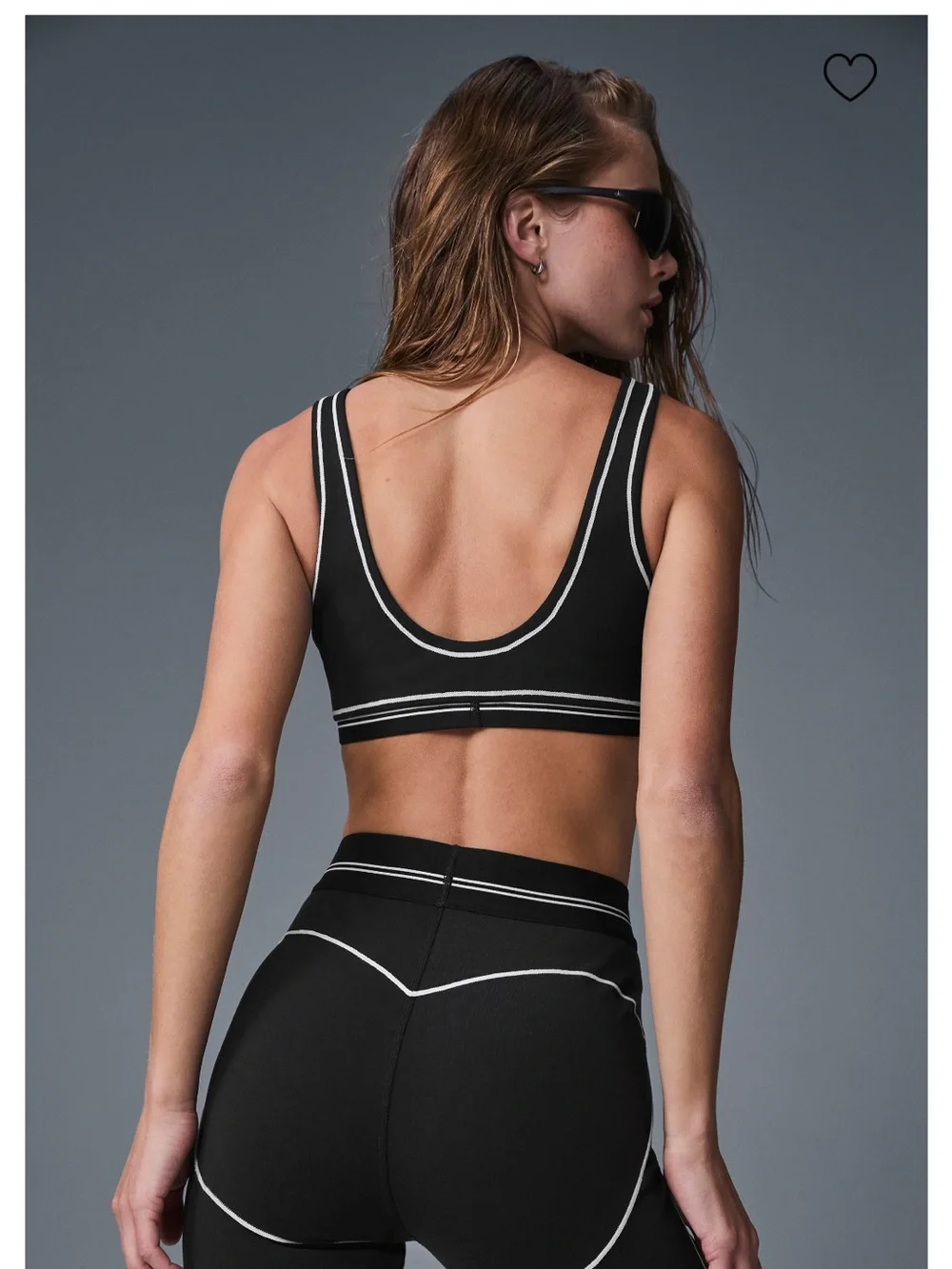ALO Yoga Black Heart Throb Bra